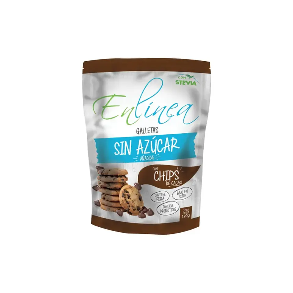galletas chips cacao  120 gr en linea 1