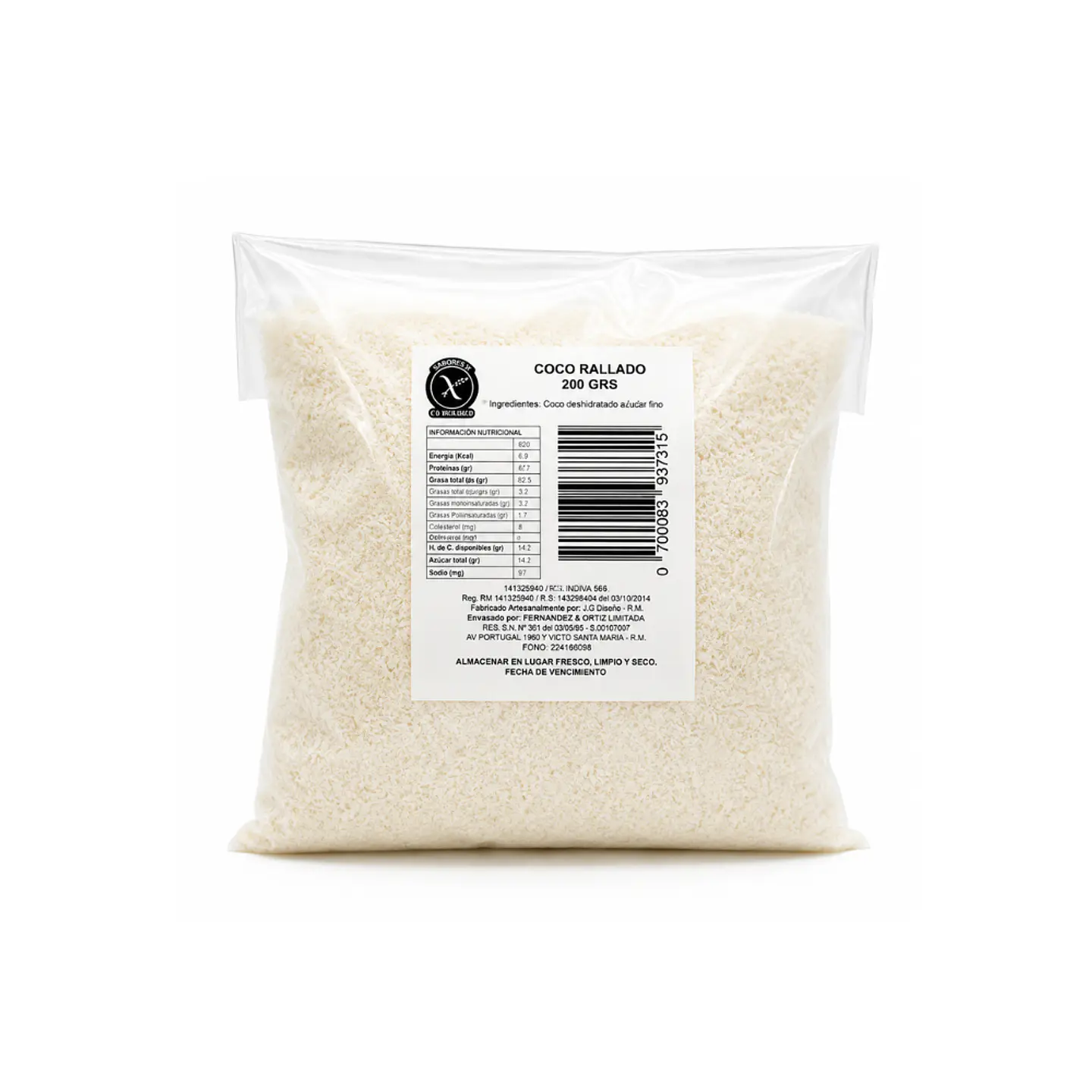 Coco rallado  200 grs  1