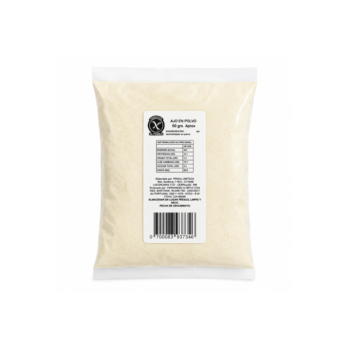 Ajo en polvo  50 gr  1