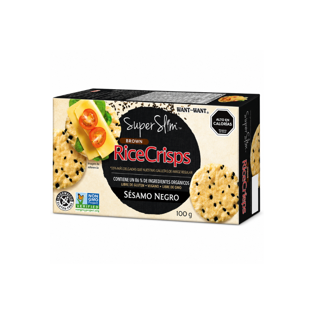 Galleta de arroz Brown Rice Crisps sabor Sésamo Negro 100 gr
