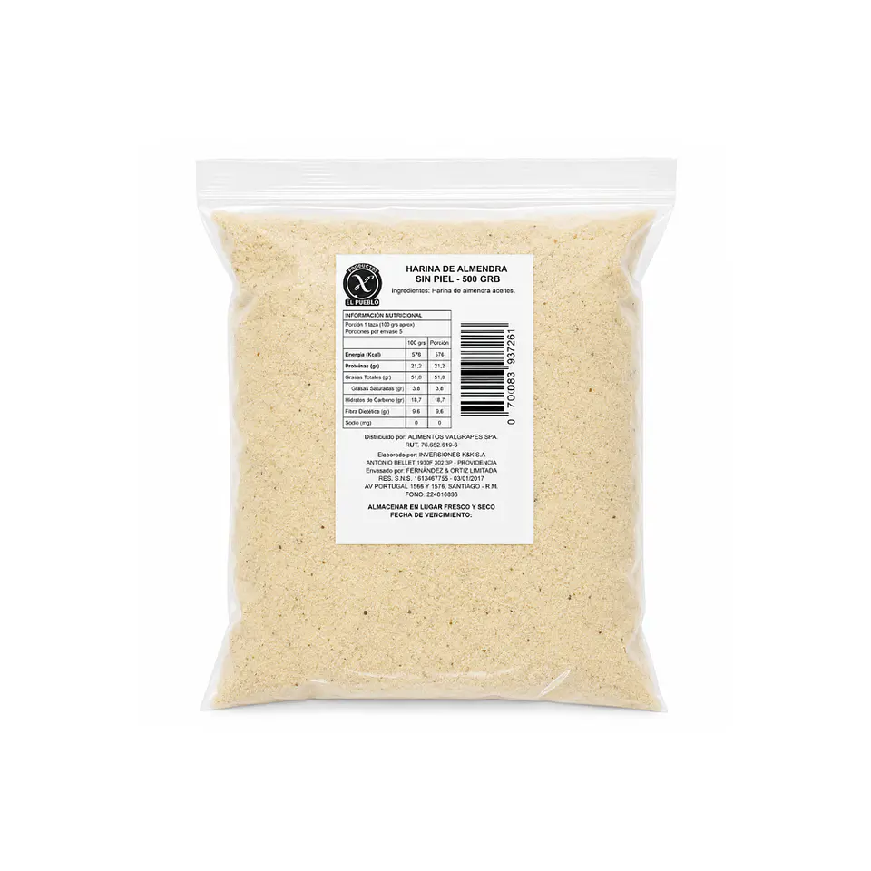 Harina de almendras sin piel 500 gr  1