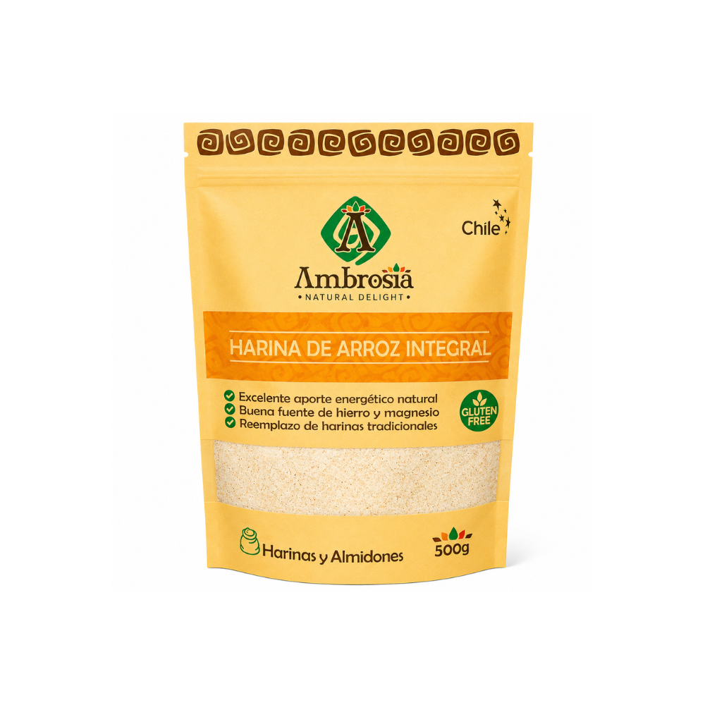 Harina de Arroz Integral Libre de Gluten, 500 g