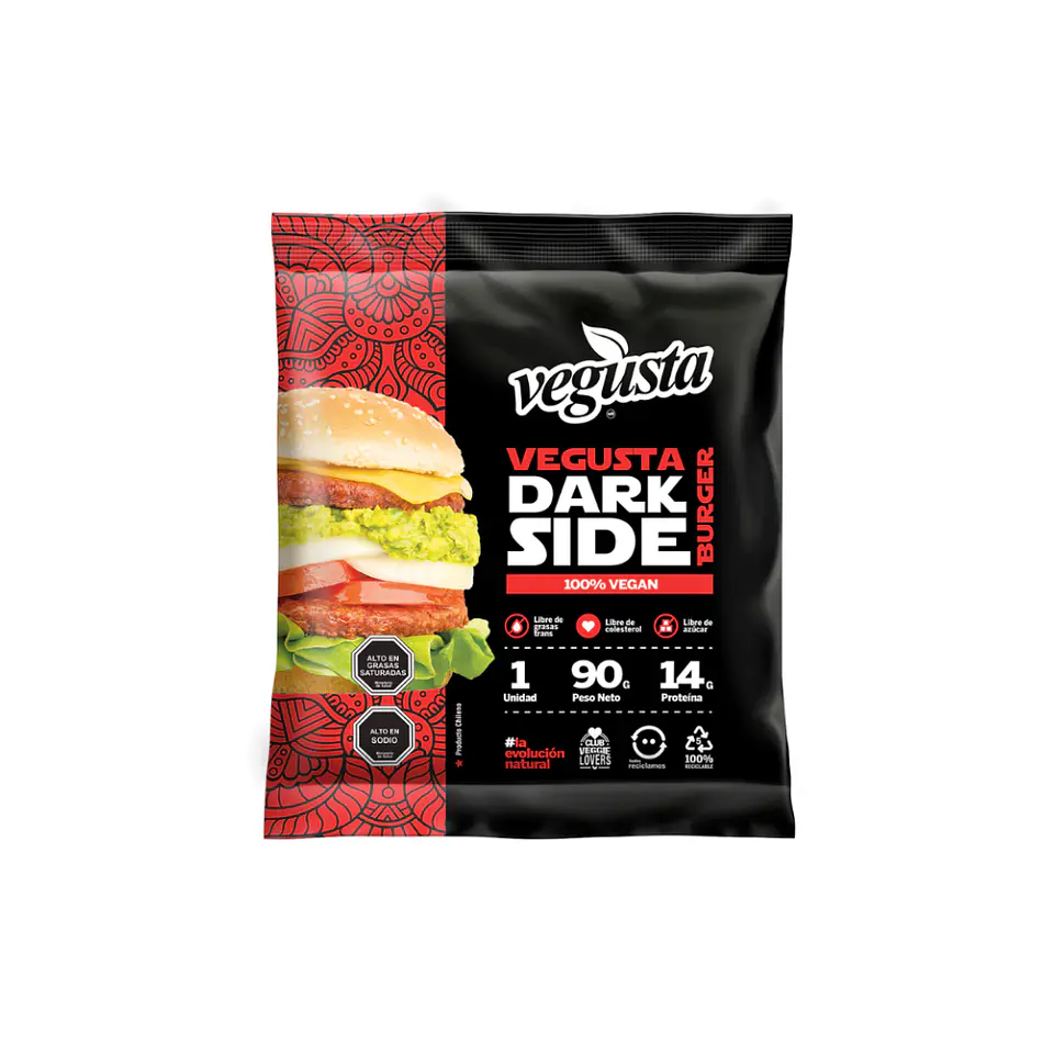 Hamburguesa Dark side 90 gr vegusta 1