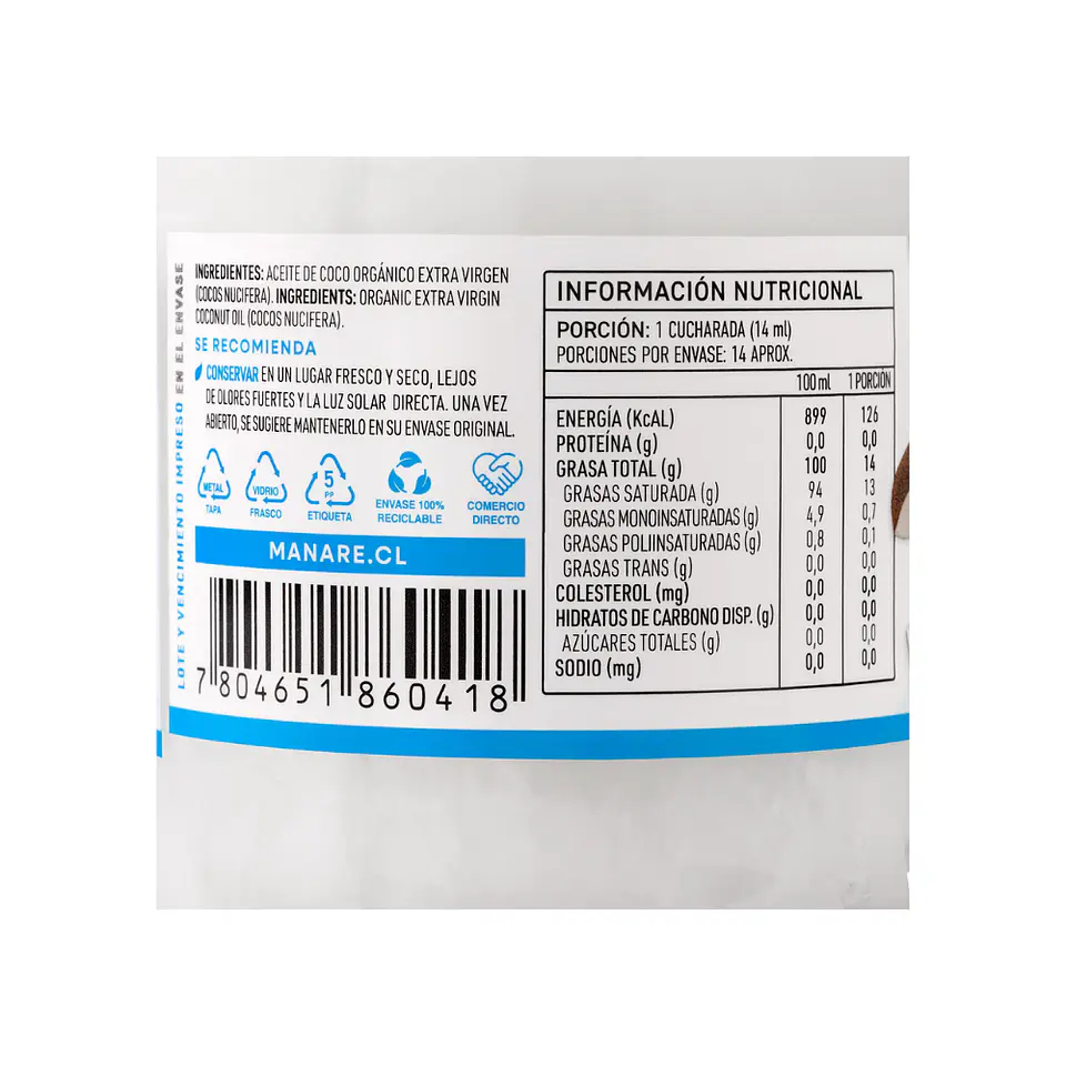 Aceite de Coco Organico con olor 200 ml  3