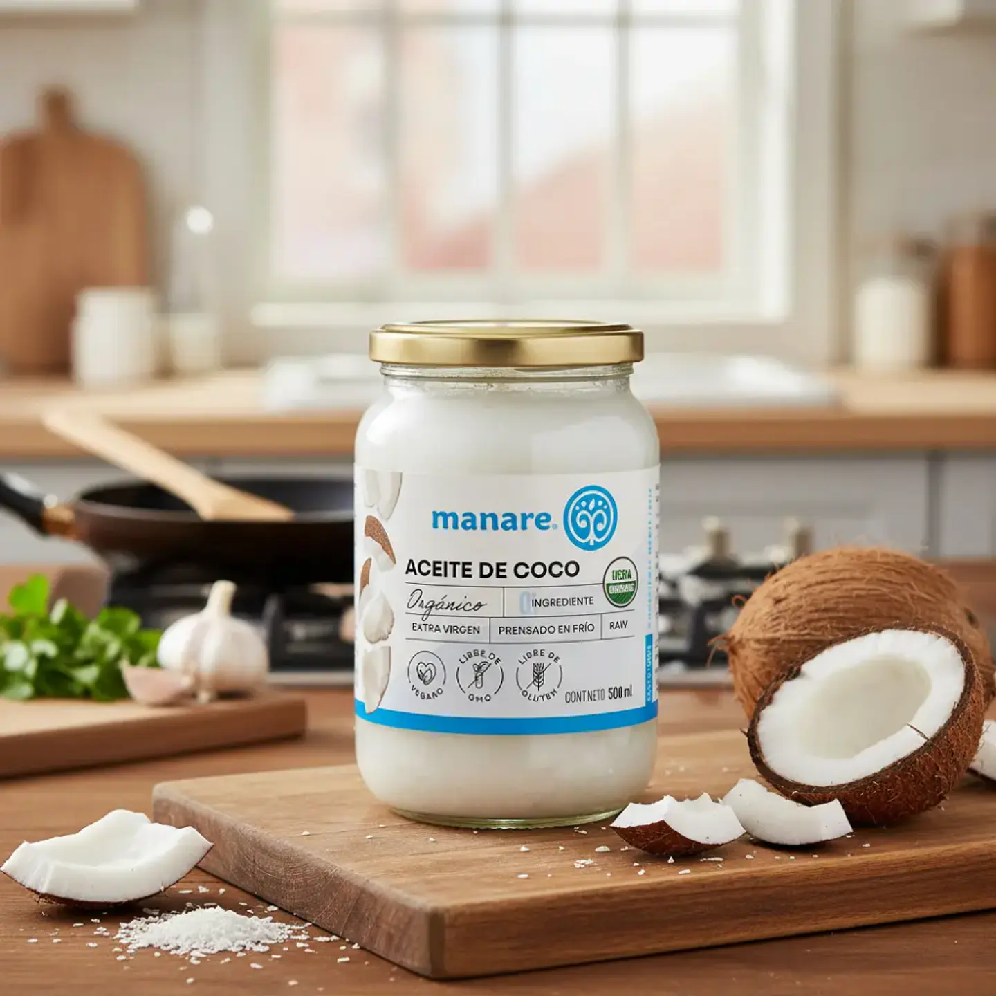 Aceite de Coco Organico con olor 500 ml Manare 4