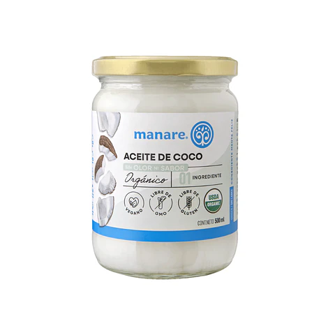 Aceite de Coco Organico sin olor 500 ml 