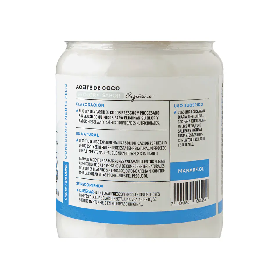 Aceite de Coco Organico sin olor 500 ml  2
