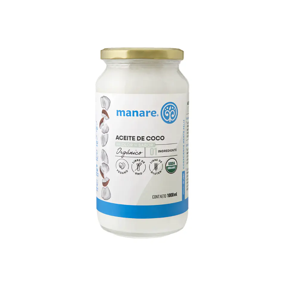 Aceite de Coco Organico sin olor Litro Manare 1