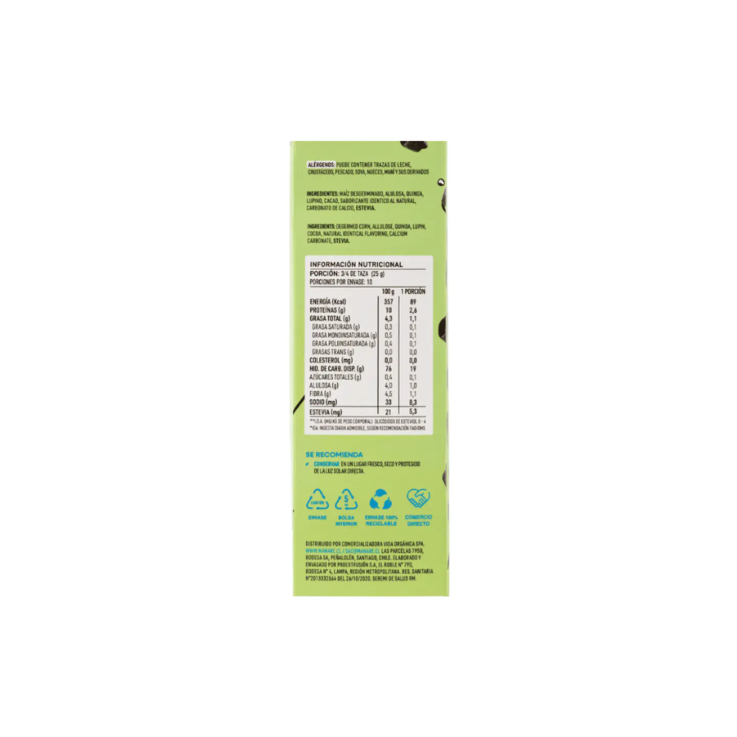 Cereal sin gluten cacao 250 gr  3