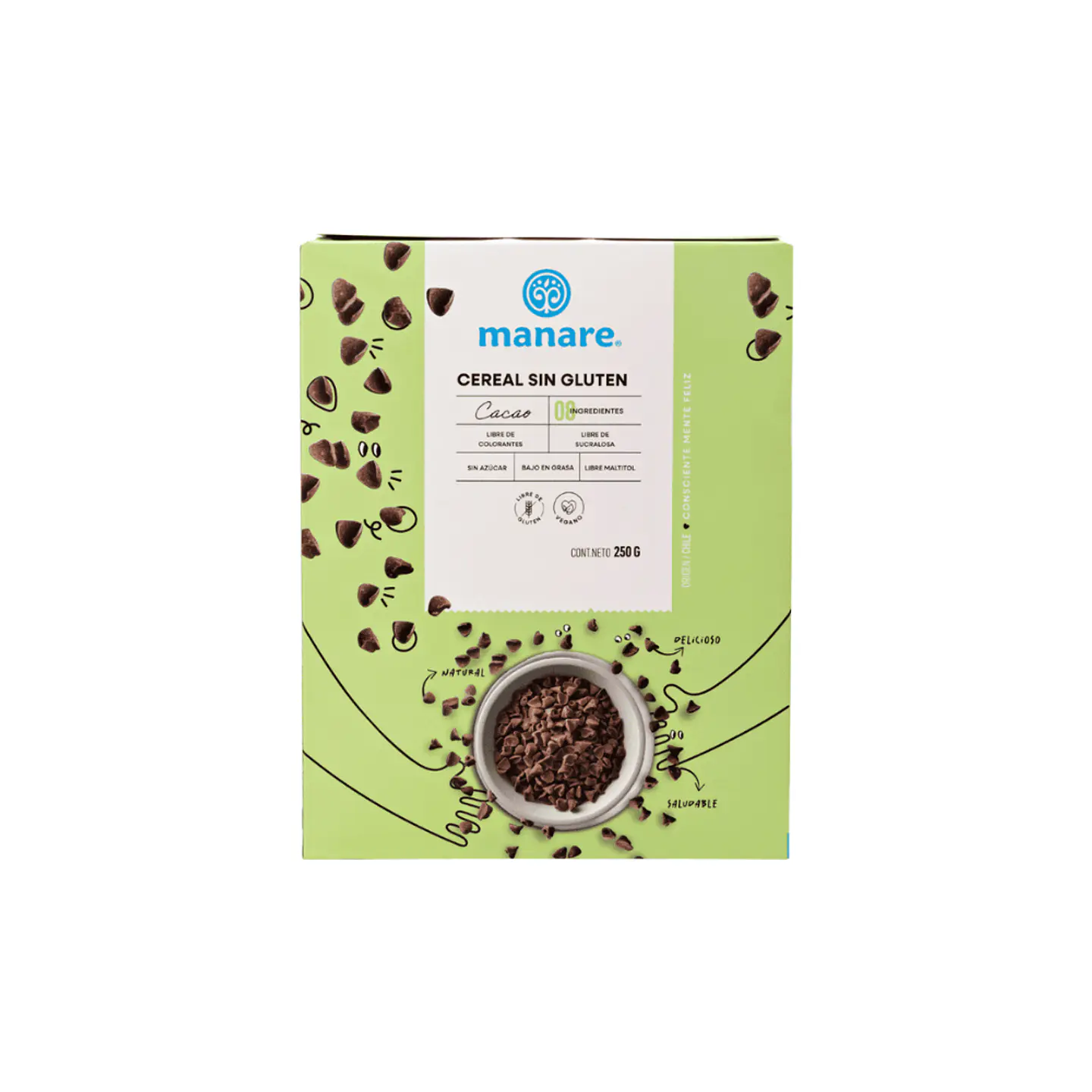 Cereal sin gluten cacao 250 gr  4