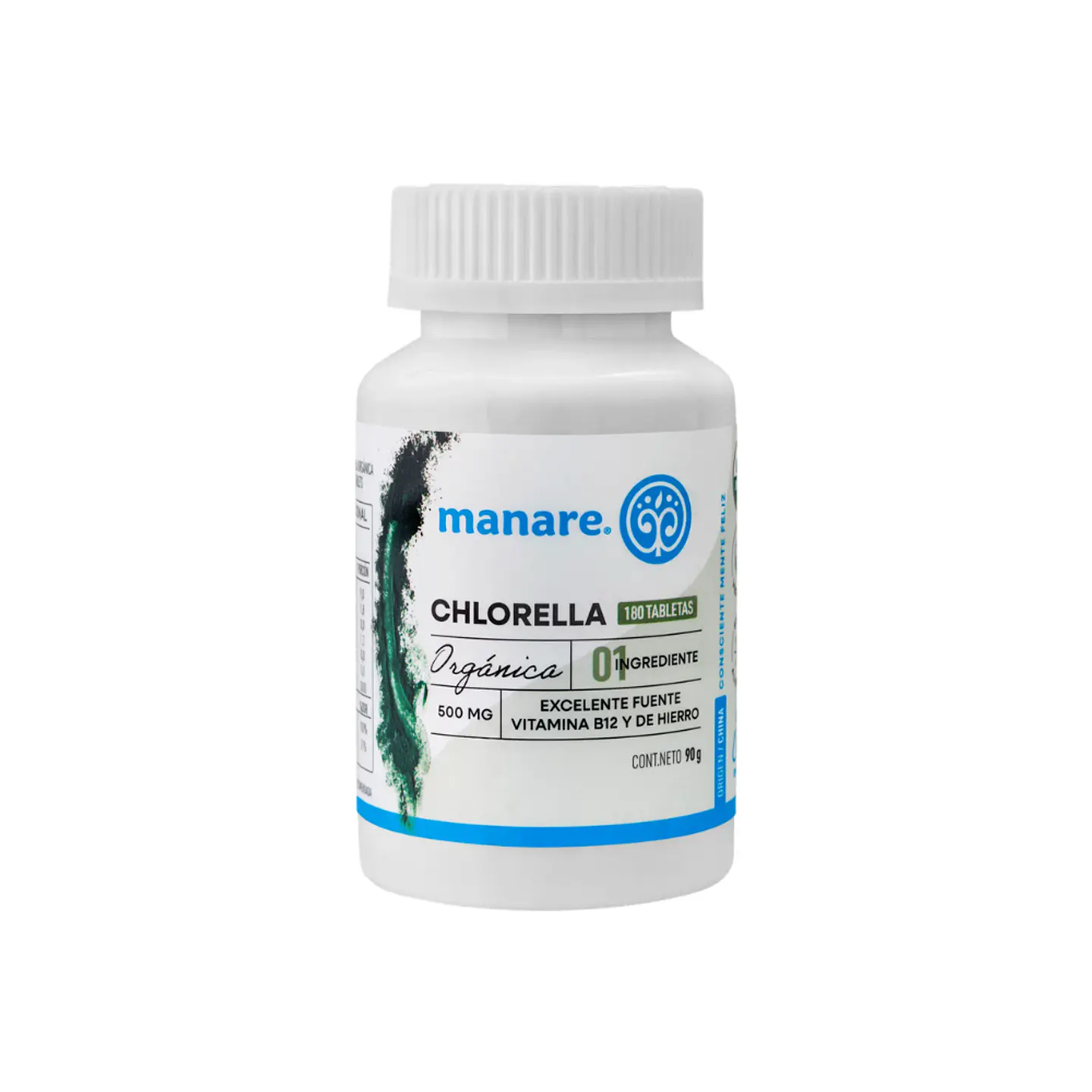 Chlorella organica tabletas 180 tabletas manare 1