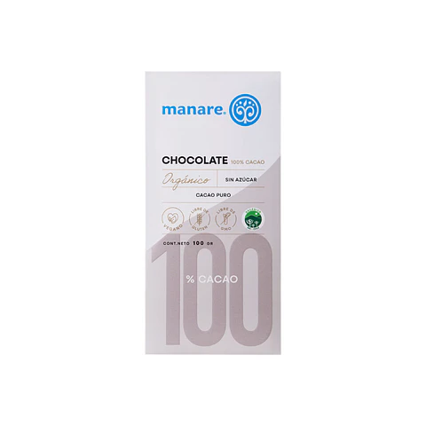 Chocolate 100 % cacao organico 100 gr 