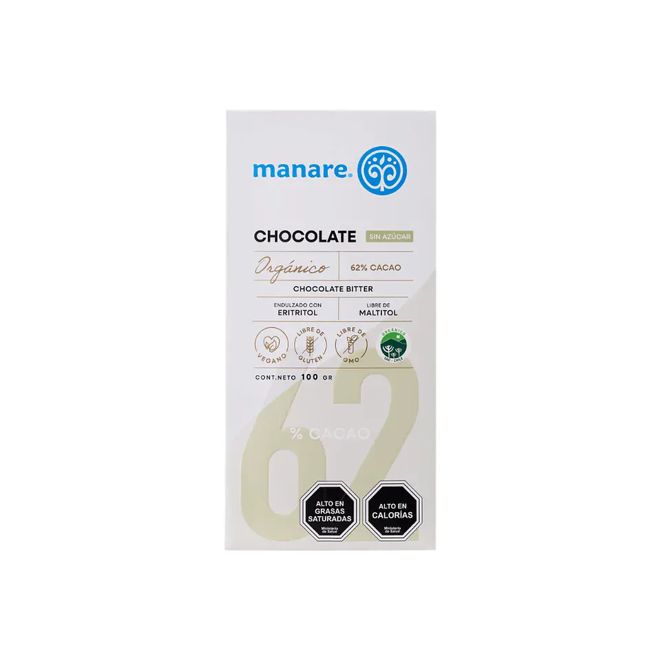 Chocolate 62 % cacao c/eritritol 100 gr  1