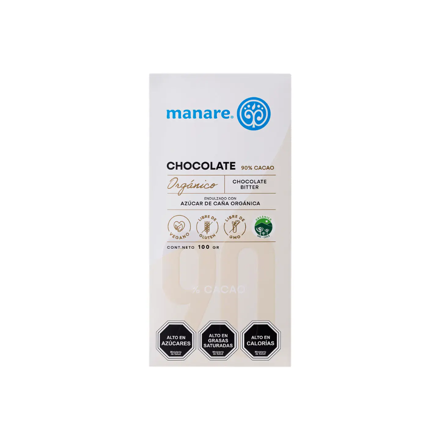 Chocolate 90 % org 100 gr Manare 1