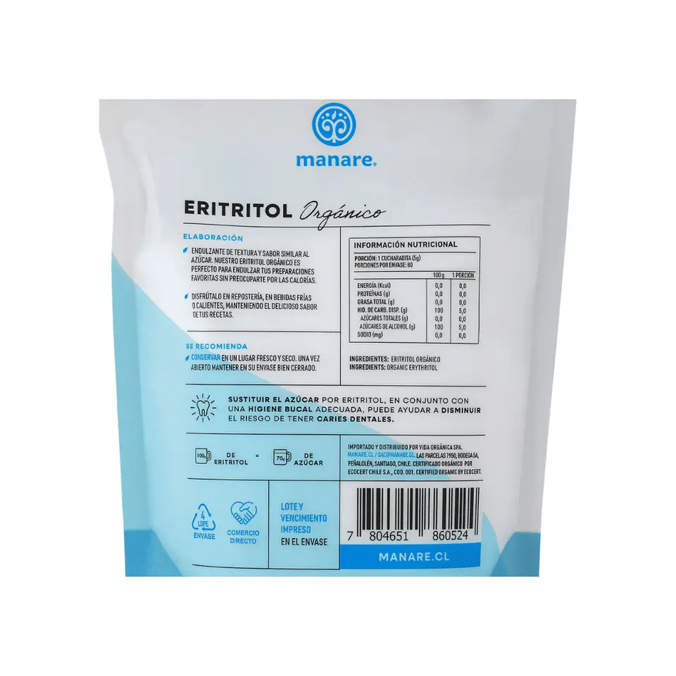 Eritritol Manare 400 gr 3