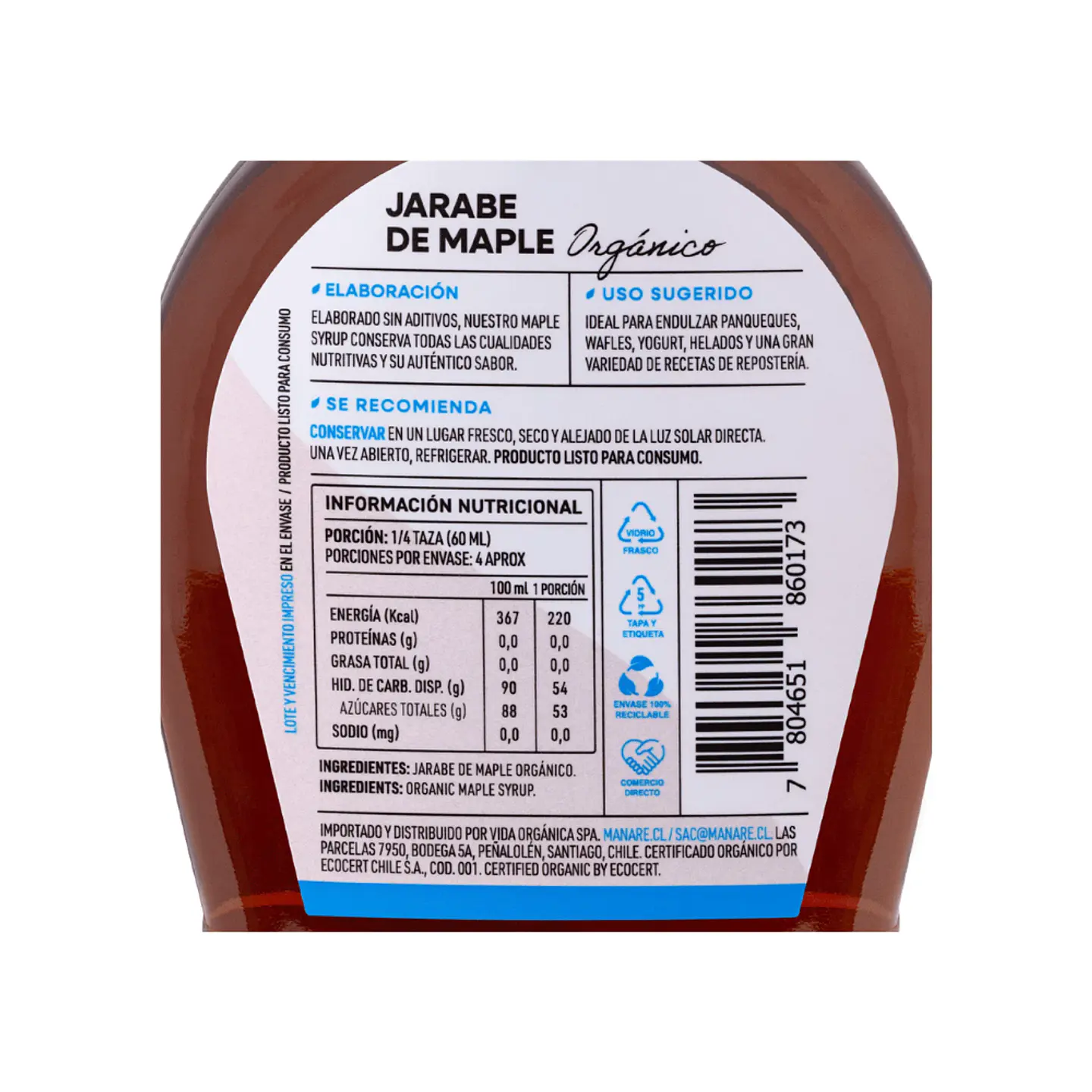 Jarabe de Maple Organico 250 ml Manare 2