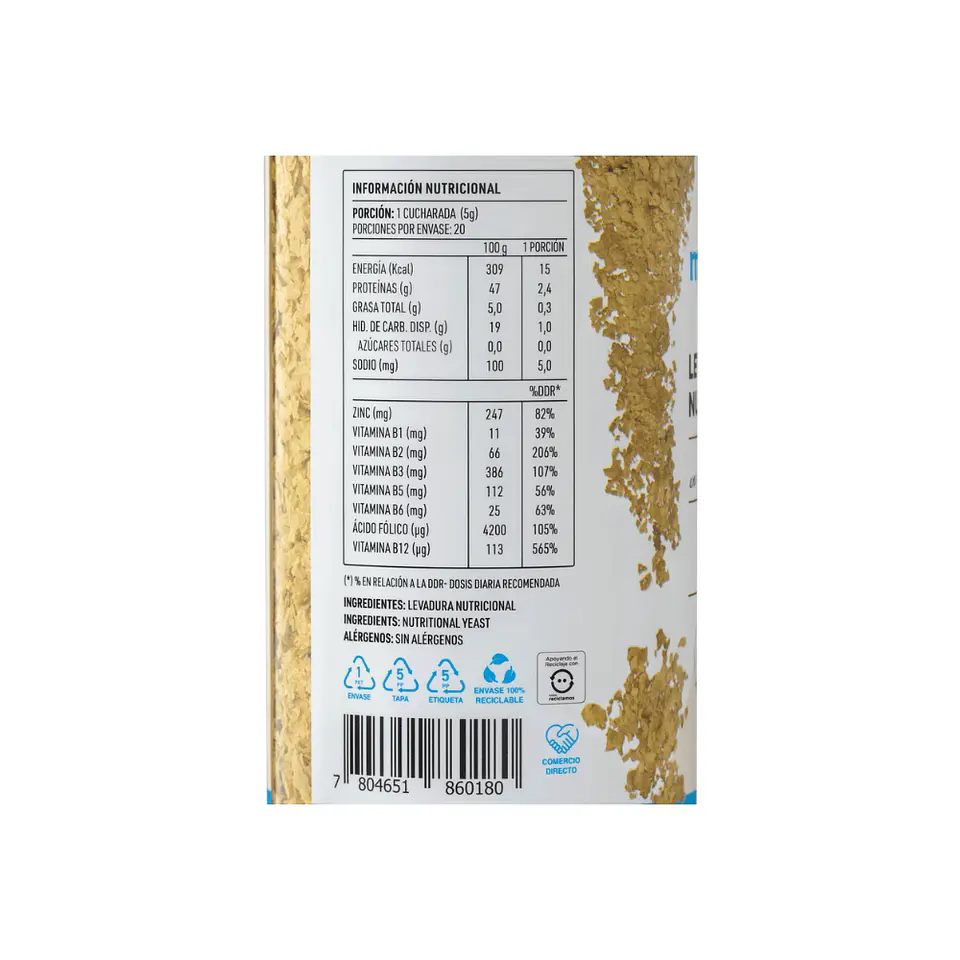 Levadura Nutricional copos 100 gr  3