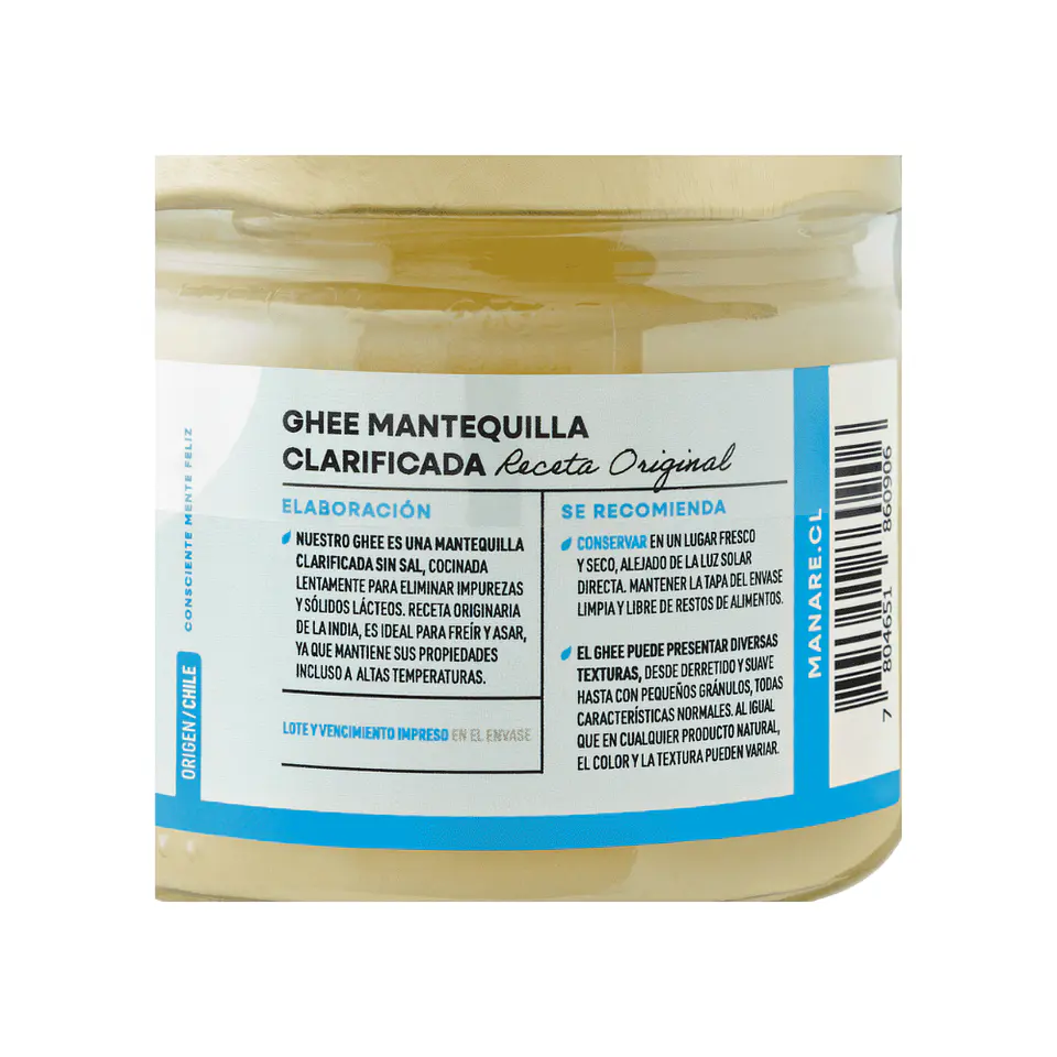 Mantequilla Clarificada Ghee 210 gr Manare 3