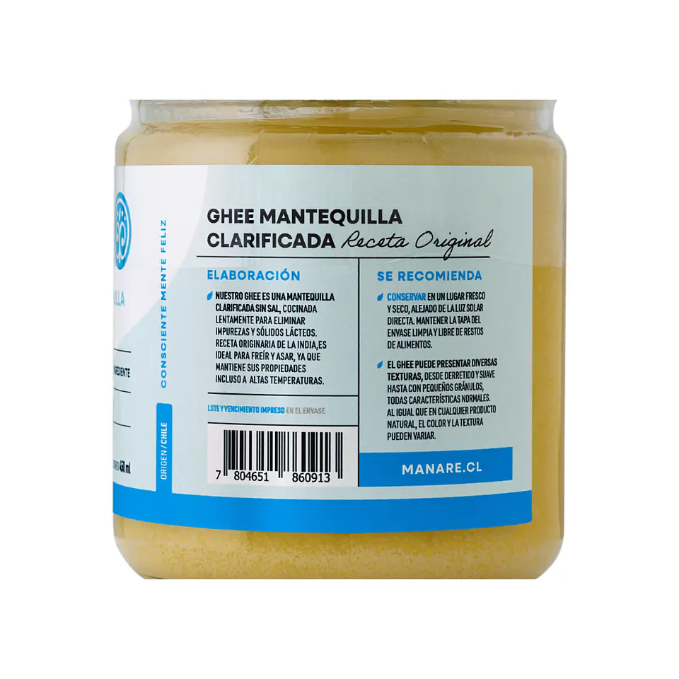 Mantequilla Clarificada Ghee 450 gr manare 3
