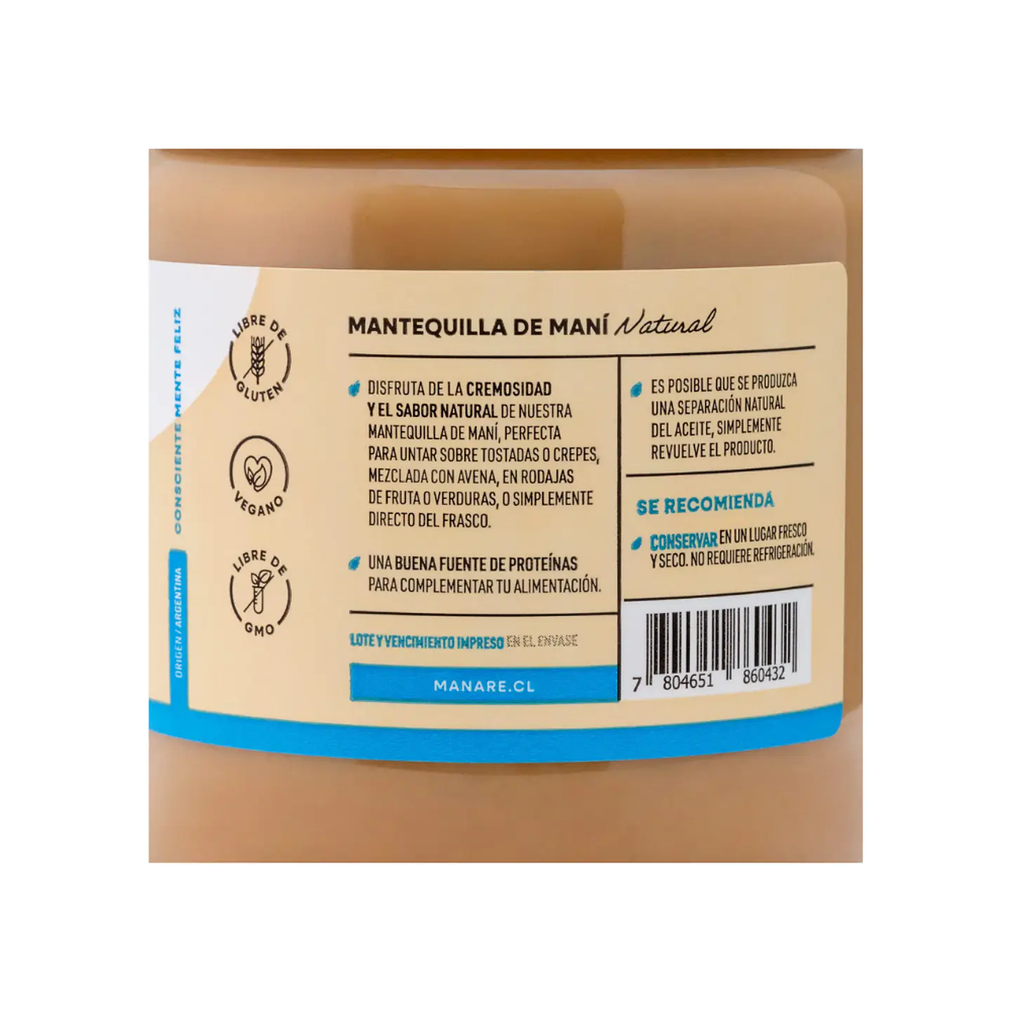 Mantequilla de Maní  250 gr manare 3