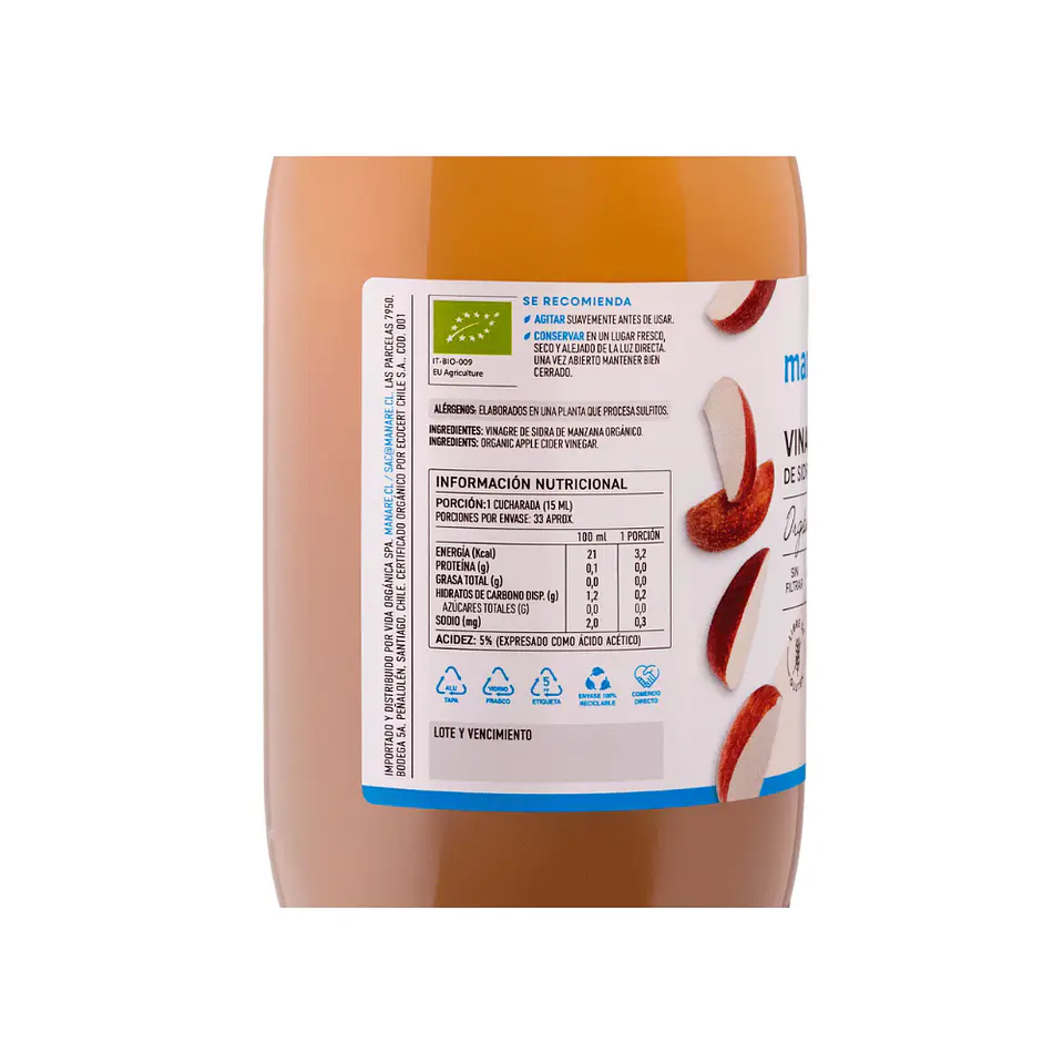 Vinagre de Manzana Organico 500 cc  2