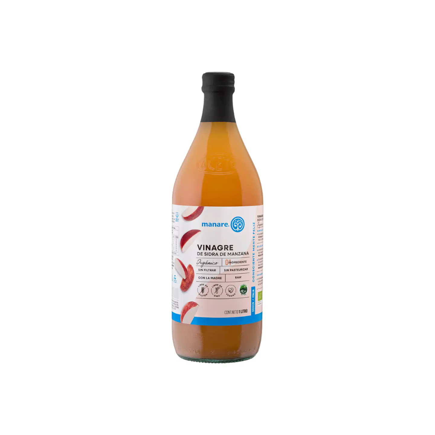Vinagre de Manzana Organico Litro Manare 1