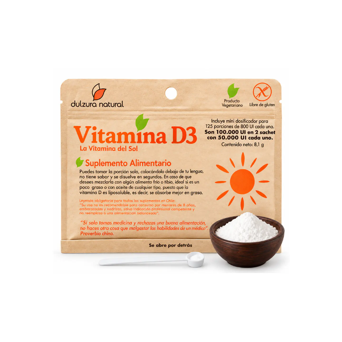 Vitamina D3 (vegetariana) 125 porc Dulzura Natural 1