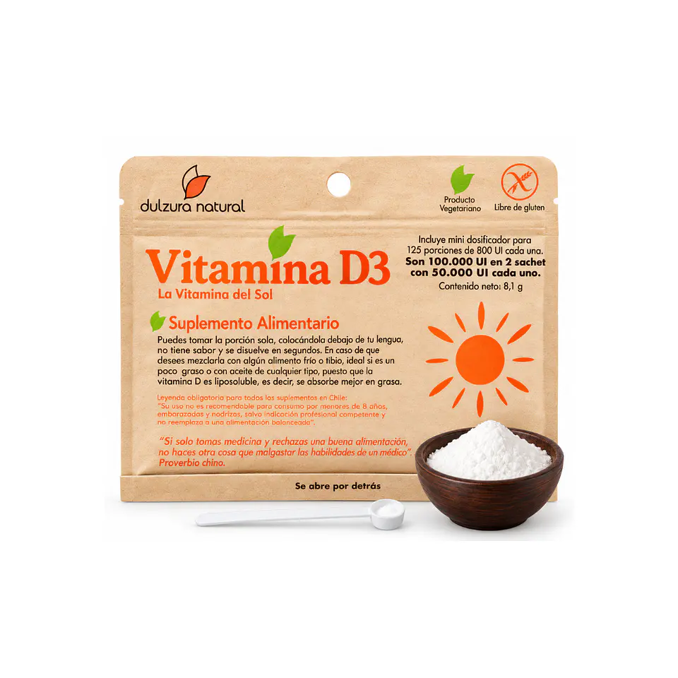 Vitamina D3 (vegetariana) 125 porc Dulzura Natural 1