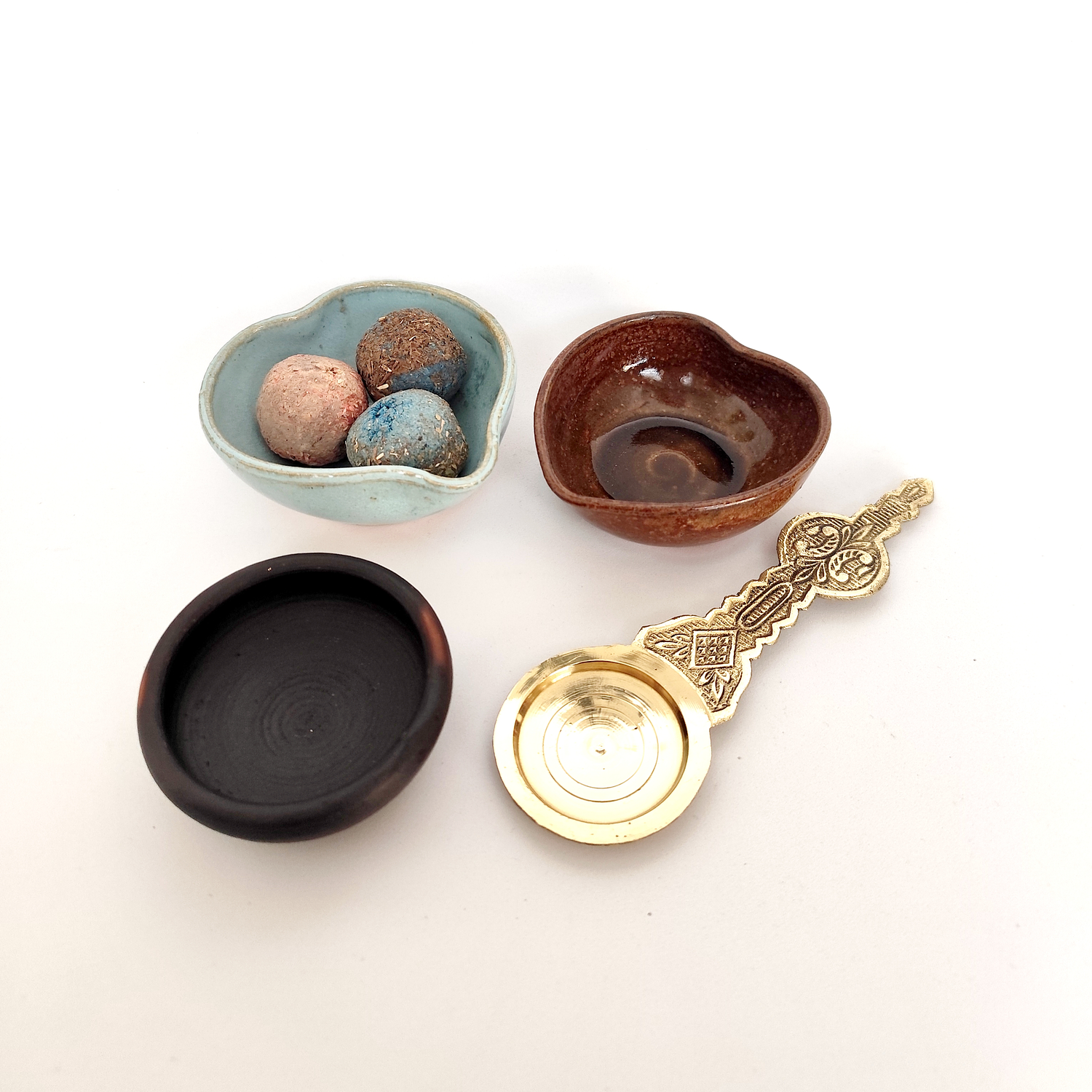 Sahumador de greda café 8