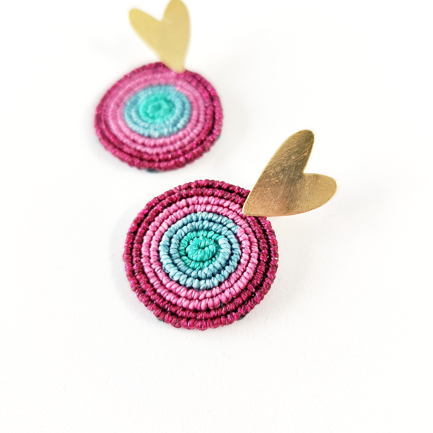 Aros Encantos de Amor Rosa – Topacio Macramé 1