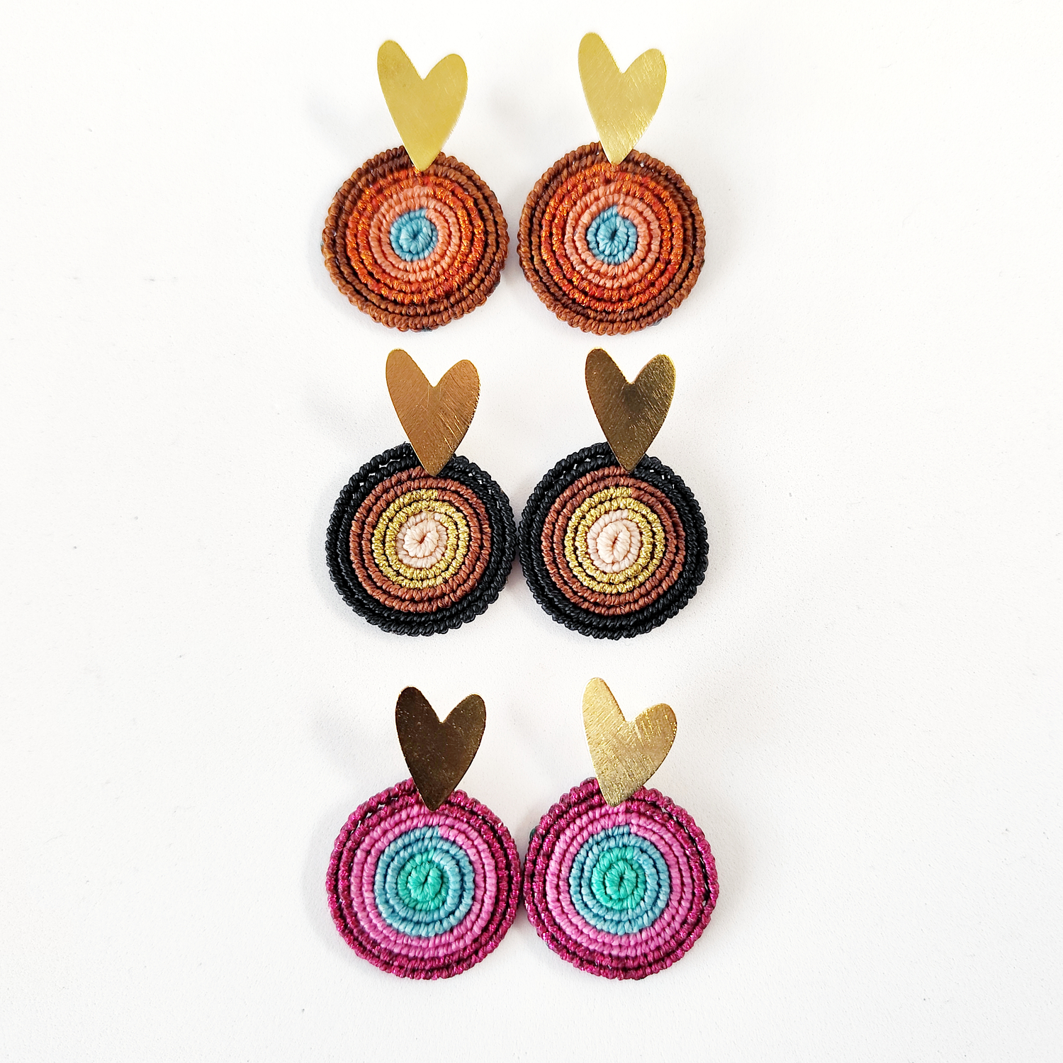 Aros Encantos de Amor Rosa – Topacio Macramé 4