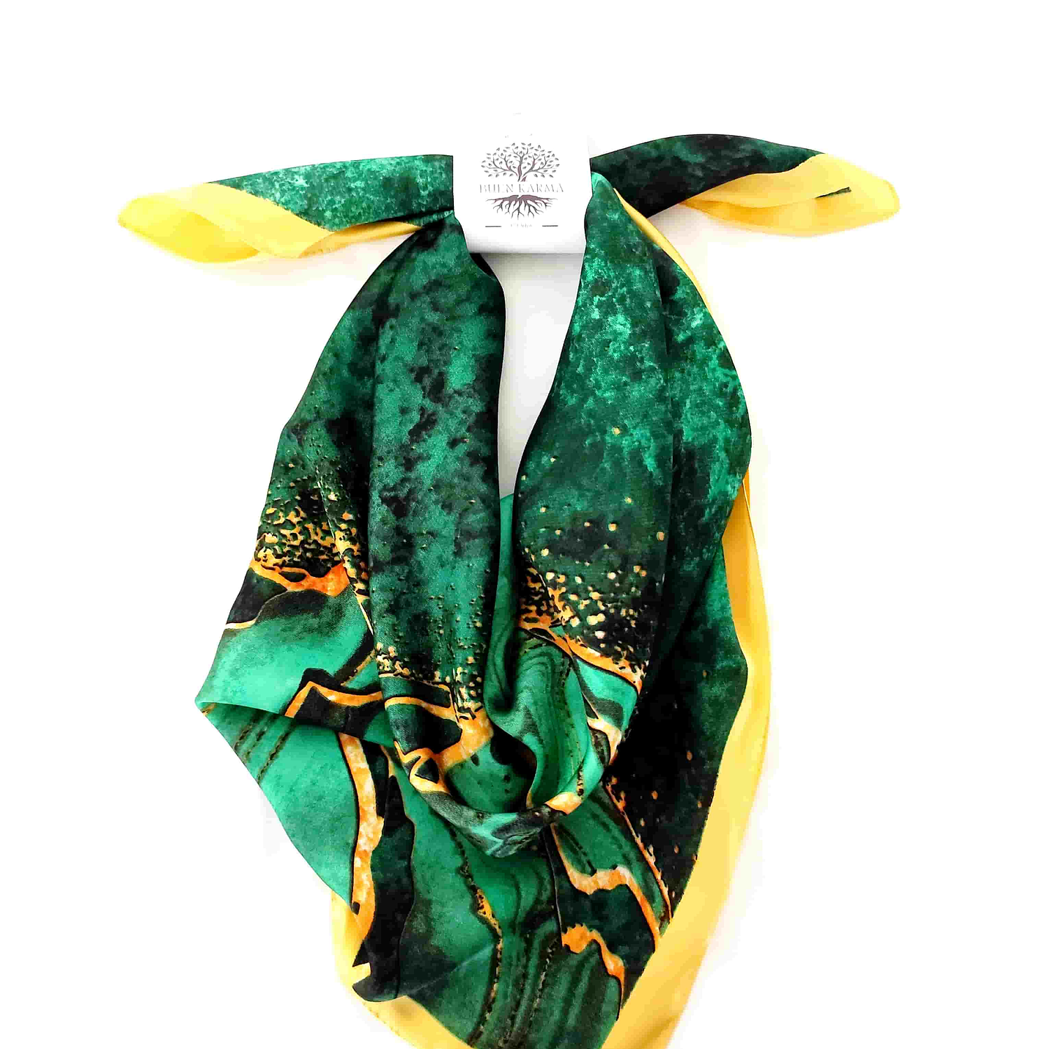 Pañoleta de Seda Mármol 70x70 – Buen Karma 1