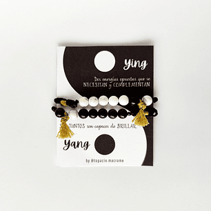 Set 2 Pulseras Amuleto Ying Yang – Equilibrio y Amor – Topacio Macramé