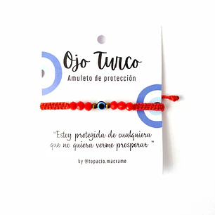 Pulsera Amuleto Ojo Turco – Protección – Topacio Macramé