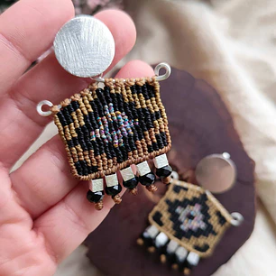 Aros Raíz Mapuche – Topacio Macramé