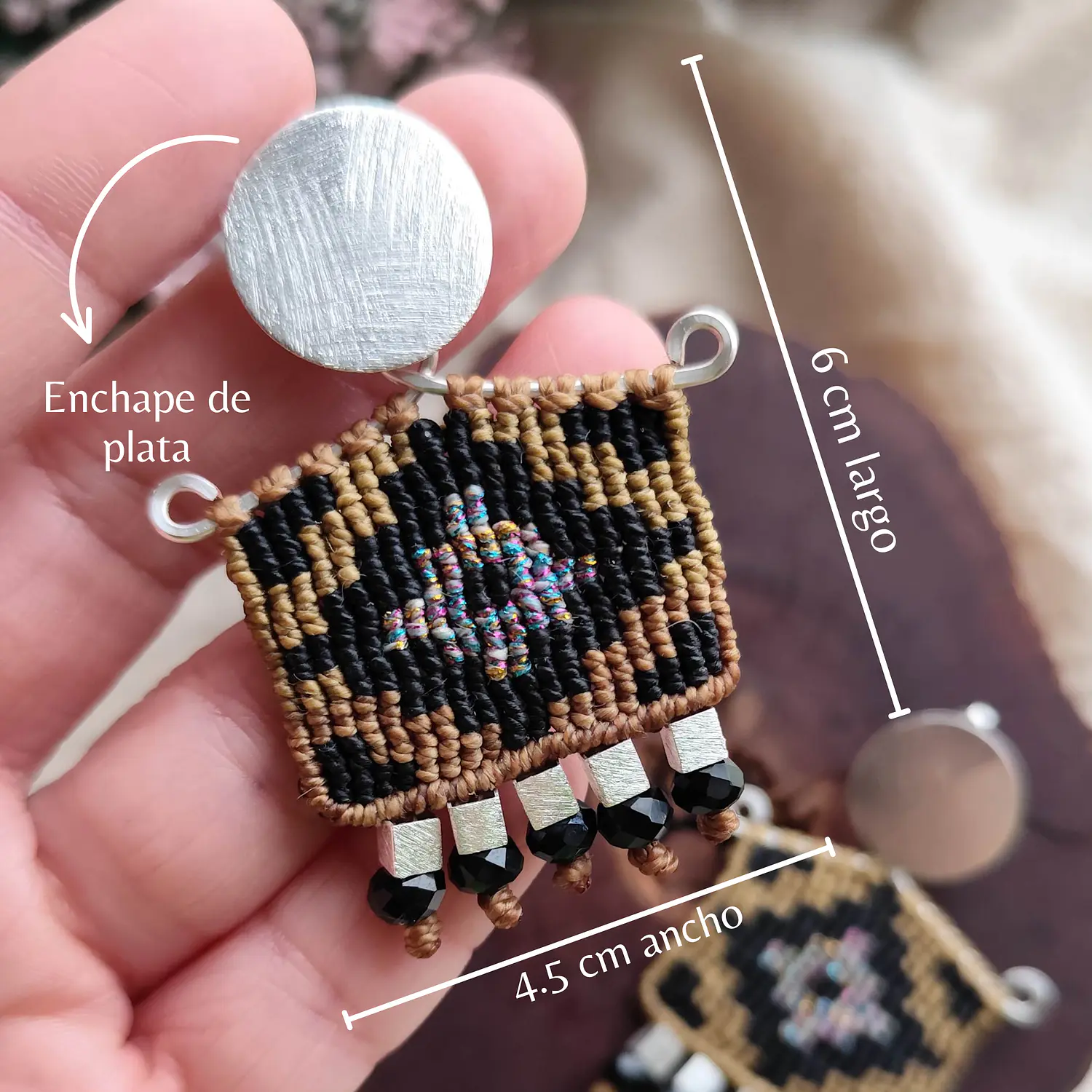 Aros Raíz Mapuche – Topacio Macramé 4