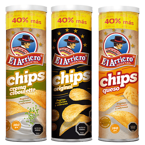 Papas Chips surtido 160gr c/u