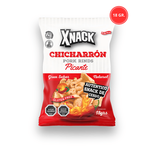 CHICHARRÓN PICANTE XNACK 18 GR. X CAJA