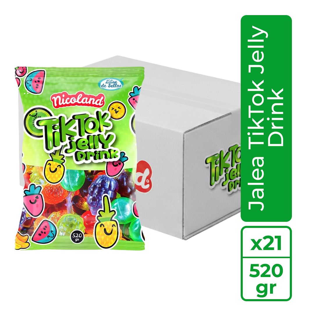 Caja 21 bolsas de jaleas Tik Tok Jelly Drink 1