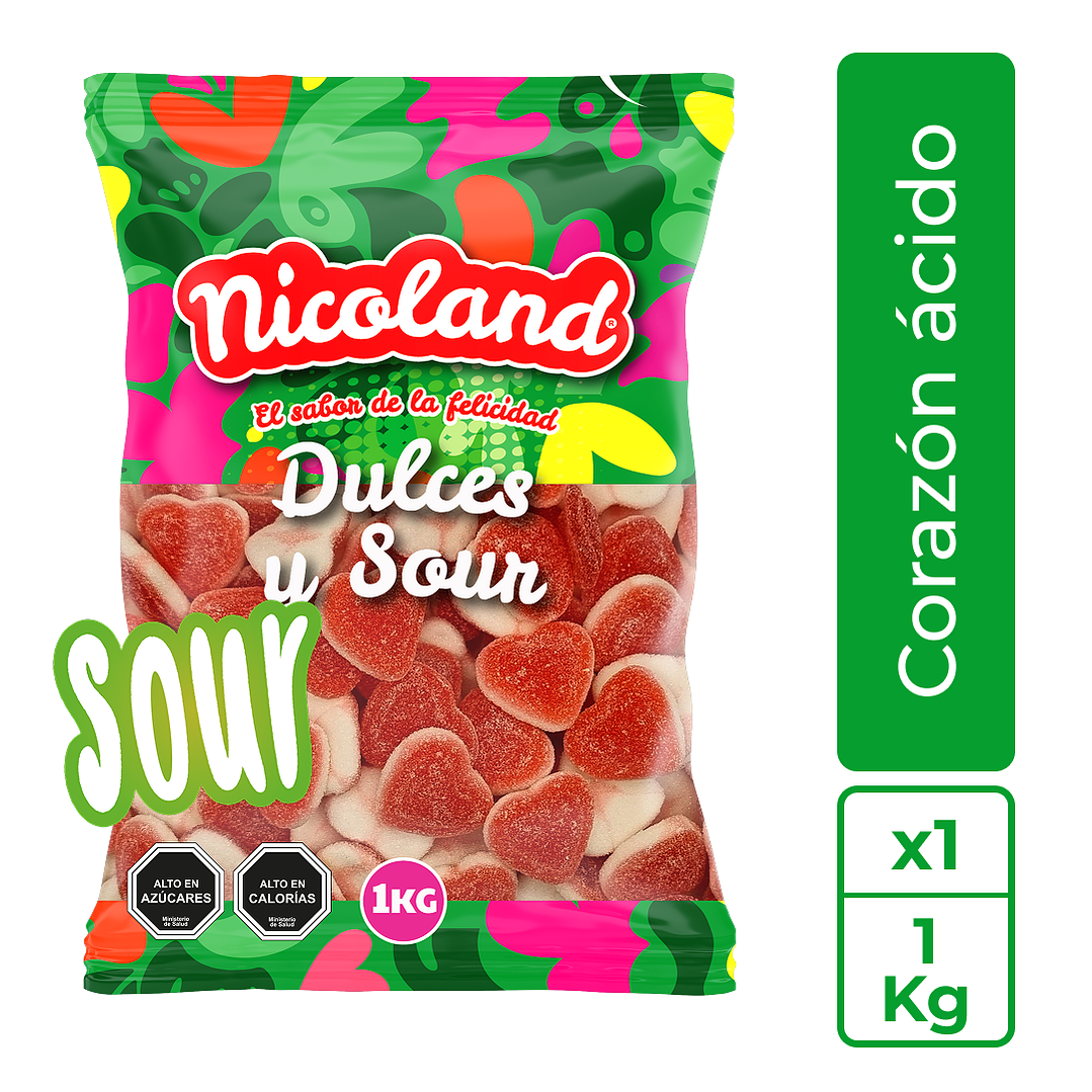 Gomita Corazón Ácido 1 kg 1