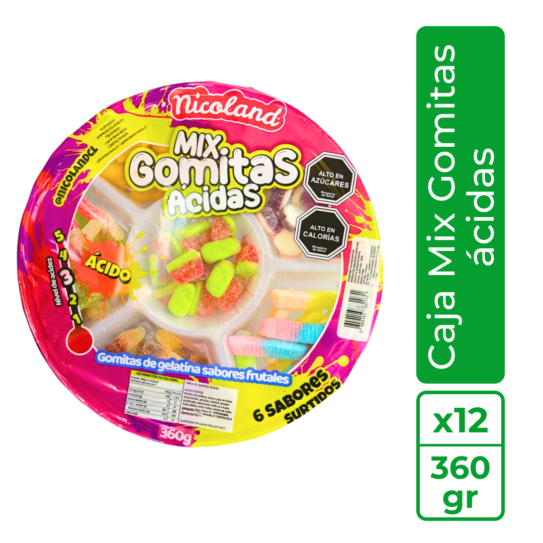 Caja Mix Gomitas ácidas