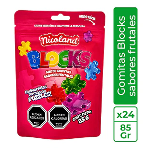 Gomitas Blocks Mix de Sabores Frutales 