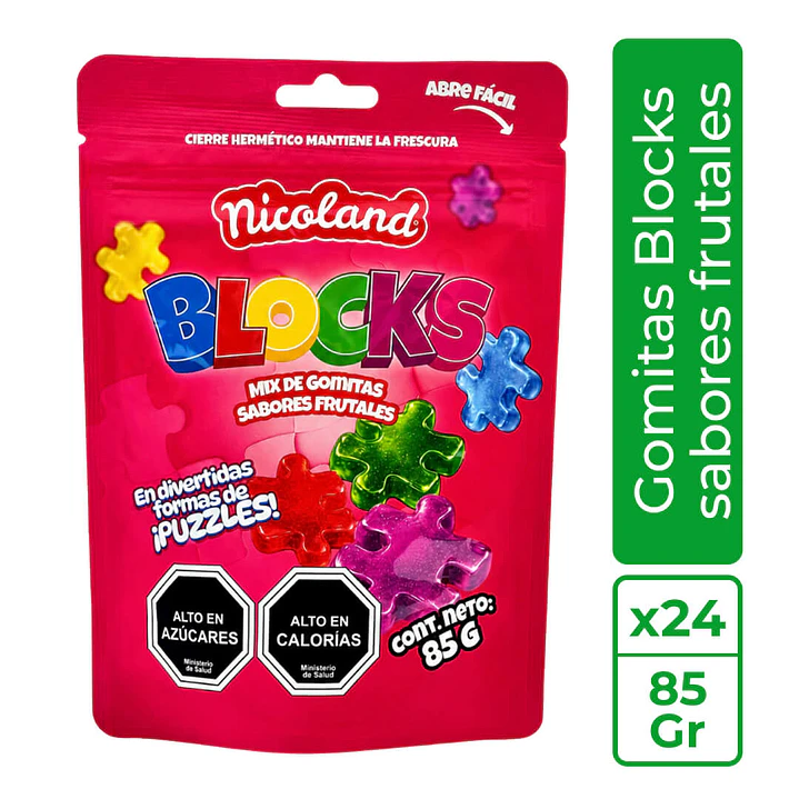  Gomitas Blocks Mix de Sabores Frutales  1