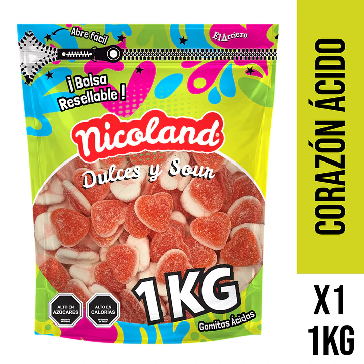 Gomita Corazón Ácido 1 kg 1