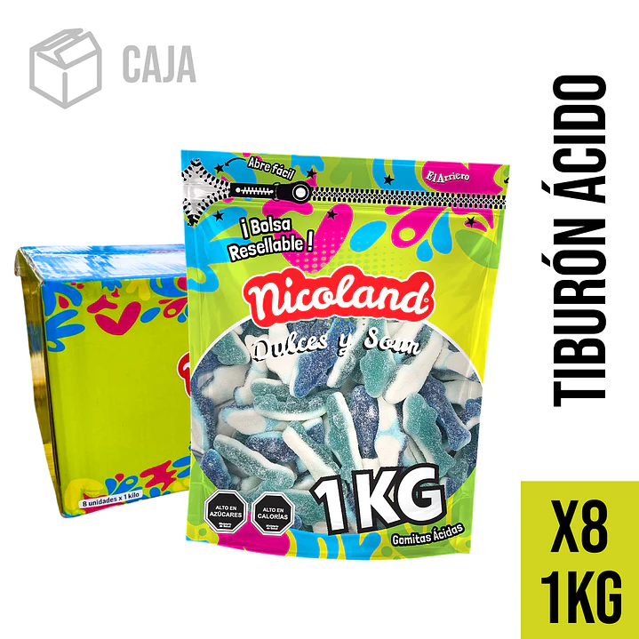Caja gomita Tiburón Ácido 1