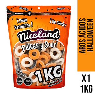 Aros ácidos Halloween 1 Kilo