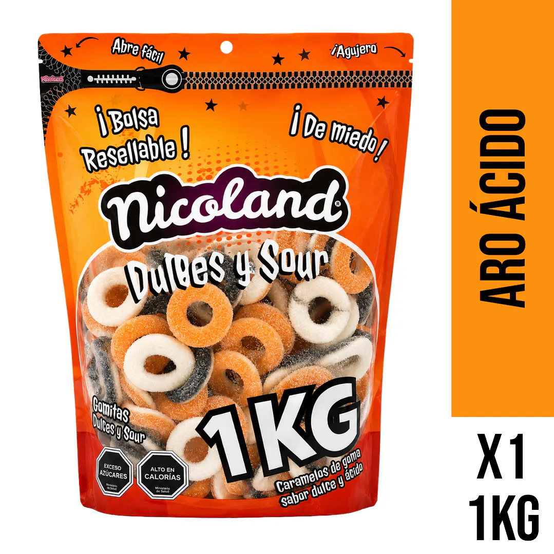 Aros ácidos Halloween 1 Kilo 1