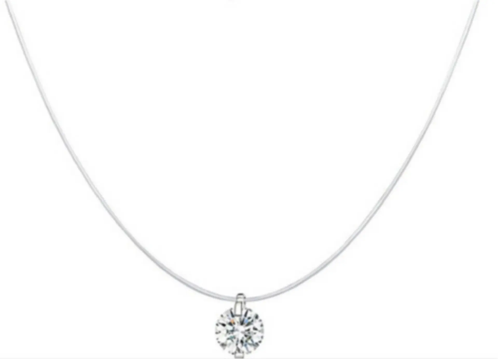 Colgante Collar Punto Luz Plata Gargantilla Transparente 1