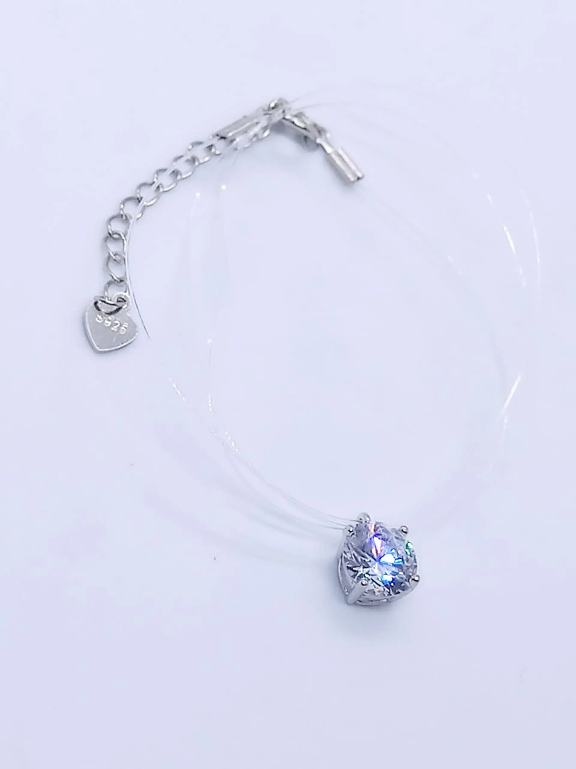 Colgante Collar Punto Luz Plata Gargantilla Transparente 3