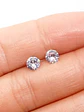 Pendientes Aretes Aros Puntos Luz En Plata 925 Zirconia 5mm - Miniatura 5